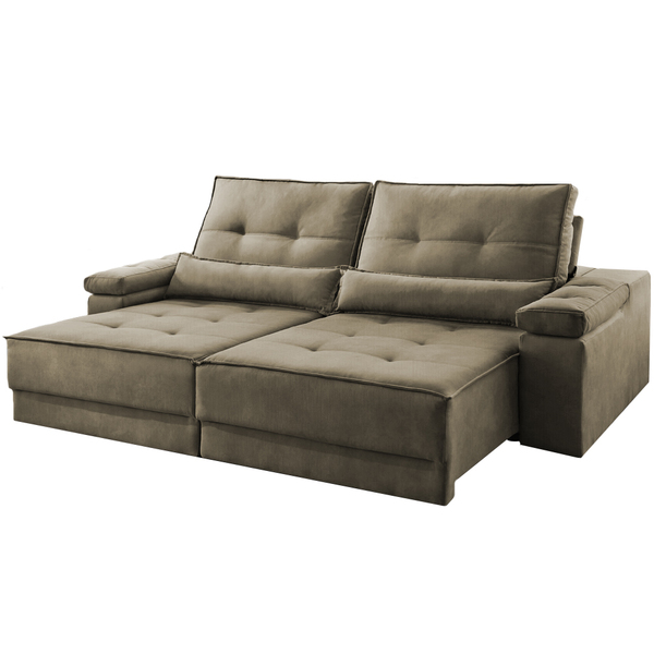 Sofá Retrátil Reclinável 2 Lugares Linho Bege 1,60 Neo