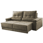 Sofá Retrátil Reclinável 2 Lugares Linho Bege 1,60 Neo