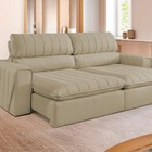 Sofá Retrátil Reclinável 2 Lugares Linho Bege 1,60 Zoe