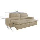 Sofá Retrátil Reclinável 2 Lugares Linho Bege 1,60 Zoe