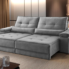 Sofá Retrátil Reclinável 2 Lugares Linho Cinza 1,60 Neo