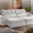 Sofá Retrátil Reclinável 2 Lugares Linho Cru 1,60 Eva