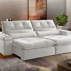 Sofá Retrátil Reclinável 2 Lugares Linho Cru 1,60 Eva