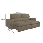 Sofá Retrátil Reclinável 2 Lugares Linho Marrom 1,60 Zoe