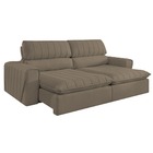 Sofá Retrátil Reclinável 2 Lugares Linho Marrom 1,60 Zoe