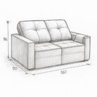 Sofá Retrátil Reclinável 2 Lugares Para Recepção Veludo Marrom