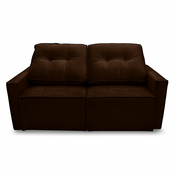 Sofá Retrátil Reclinável 2 Lugares Para Sala Veludo Ávila Mar