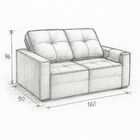 Sofá Retrátil Reclinável 2 Lugares Para Sala Veludo Ávila Mar