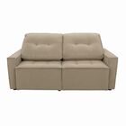 Sofá Retrátil Reclinável 2 Lugares Para Sala Veludo Bege