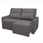 Sofá Retrátil Reclinável 2 Lugares Para Sala Veludo Cinza