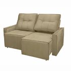 Sofá Retrátil Reclinável 2 Lugares Paris Para Sala Veludo Bege