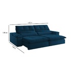 Sofá Retrátil Reclinável 2 Lugares Veludo Azul 1,60 Eva