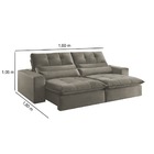 Sofá Retrátil Reclinável 2 Lugares Veludo Cru 1,60 Koz