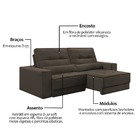 Sofá Retrátil Reclinável 2 Lugares Veludo Marrom 1,60 Lyn