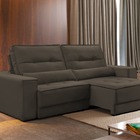 Sofá Retrátil Reclinável 2 Lugares Veludo Marrom 1,60 Lyn