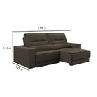 Sofá Retrátil Reclinável 2 Lugares Veludo Marrom 1,60 Lyn