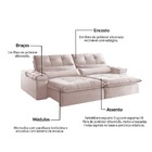 Sofá Retrátil Reclinável 2 Lugares Veludo Rosé 1,60 Eva