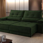 Sofá Retrátil Reclinável 2 Lugares Veludo Verde 1,60 Neo