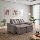 Sofá Retrátil Reclinável 3 Lugares 180cm Linho Com Molas Palm