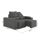 Sofá Retrátil Reclinável 3 Lugares 180cm Porta Copos E Usb Em