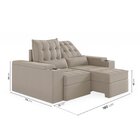 Sofá Retrátil Reclinável 3 Lugares 180cm Porta Copos E Usb Em