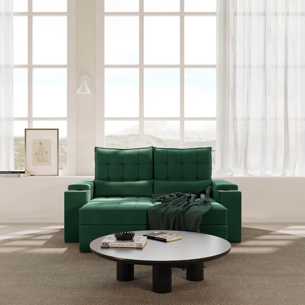 Sofá Retrátil Reclinável 3 Lugares 180cm Porta Copos E Usb Em