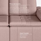 Sofá Retrátil Reclinável 3 Lugares 180cm Veludo Com Molas Pal