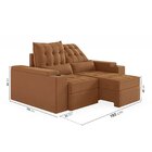 Sofá Retrátil Reclinável 3 Lugares 190cm Porta Copos E Usb Em