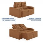 Sofá Retrátil Reclinável 3 Lugares 190cm Porta Copos E Usb Em