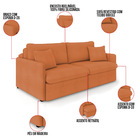 Sofá Retrátil Reclinável 3 Lugares 194cm Maili Bouclê K01 - D