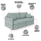 Sofá Retrátil Reclinável 3 Lugares 194cm Maili Bouclê K01 - D