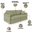 Sofá Retrátil Reclinável 3 Lugares 194cm Maili Bouclê Verde K