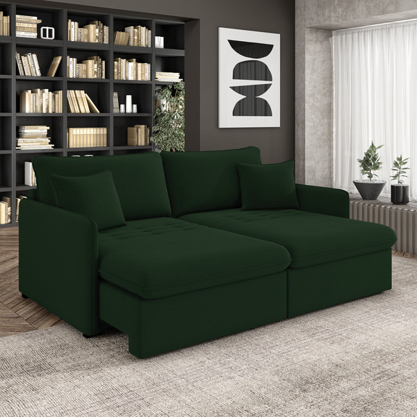 Sofá Retrátil Reclinável 3 Lugares 194cm Maili Veludo K01 - D