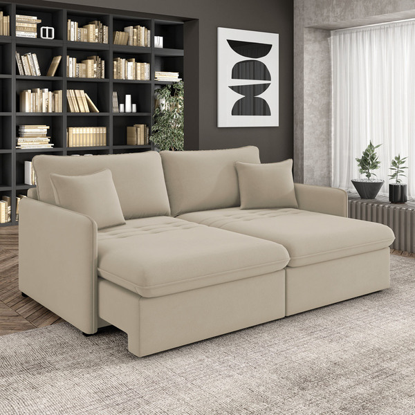 Sofá Retrátil Reclinável 3 Lugares 194cm Maili Veludo K01 - D