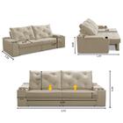 Sofá Retrátil Reclinável 3 Lugares 2,00m Com Porta Copos E Us