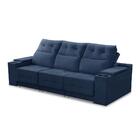 Sofá Retrátil Reclinável 3 Lugares 2,10m Com Porta Copos E Us