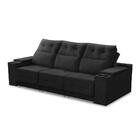 Sofá Retrátil Reclinável 3 Lugares 2,10m Com Porta Copos E Us