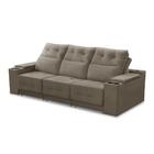 Sofá Retrátil Reclinável 3 Lugares 2,30m Com Porta Copos E Us