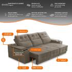 Sofá Retrátil Reclinável 3 Lugares 2,30m Com Porta Copos E Us