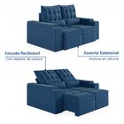 Sofá Retrátil Reclinável 3 Lugares 200cm Porta Copos E Usb Em