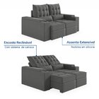 Sofá Retrátil Reclinável 3 Lugares 200cm Porta Copos E Usb Em