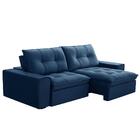 Sofá Retrátil Reclinável 3 Lugares 210cm Argon F05 Veludo Azu