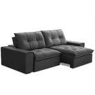 Sofá Retrátil Reclinável 3 Lugares 210cm Argon F05 Veludo Gra