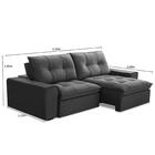 Sofá Retrátil Reclinável 3 Lugares 210cm Argon F05 Veludo Gra