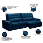 Sofá Retrátil Reclinável 3 Lugares 210cm Moritz F05 Veludo Az