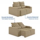 Sofá Retrátil Reclinável 3 Lugares 210cm Porta Copos E Usb Em