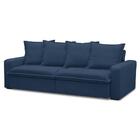 Sofá Retrátil Reclinável 3 Lugares 215cm Roma F05 Veludo Azul