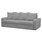 Sofá Retrátil Reclinável 3 Lugares 215cm Roma F05 Veludo Cinz