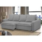 Sofá Retrátil Reclinável 3 Lugares 215cm Roma F05 Veludo Cinz