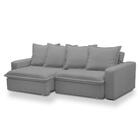 Sofá Retrátil Reclinável 3 Lugares 215cm Roma F05 Veludo Cinz